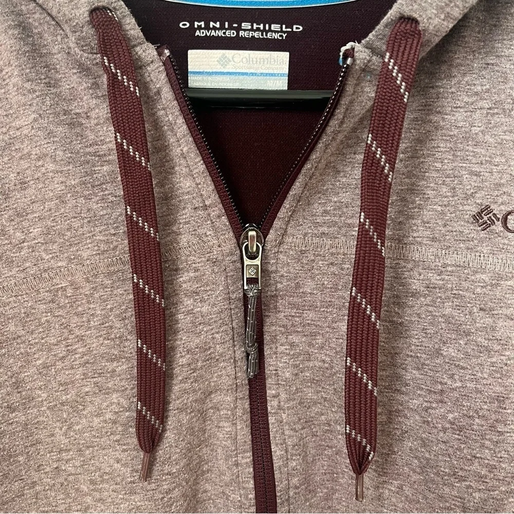 Columbia Men's Maroon Zip Up Hoodie Sweatshirt Size Medium